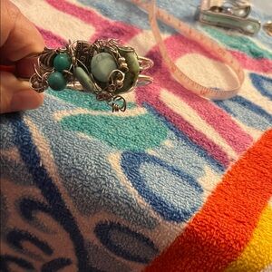 Silver and Turquoise Wire Wrapped Bracelet